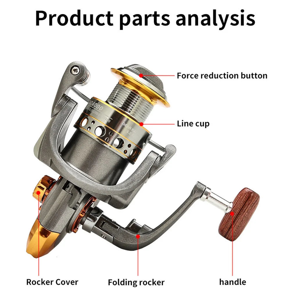 Spinning Fishing Reel CNC Metal Spool Spinning Reel All Purpose Fishing Spinning Reel for Freshwater Saltwater