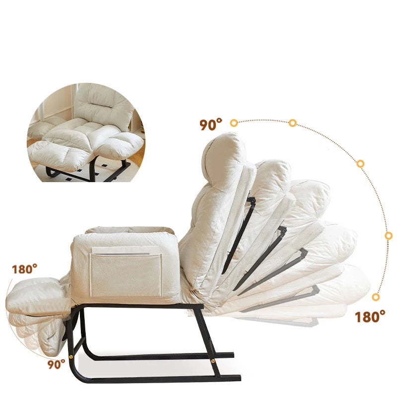 Sofa Chair Comfort Company Home Office Chairs Bedroom Reclining Backrests,Broadcast Chairs Cloth Metal adjustable Soft Foldable