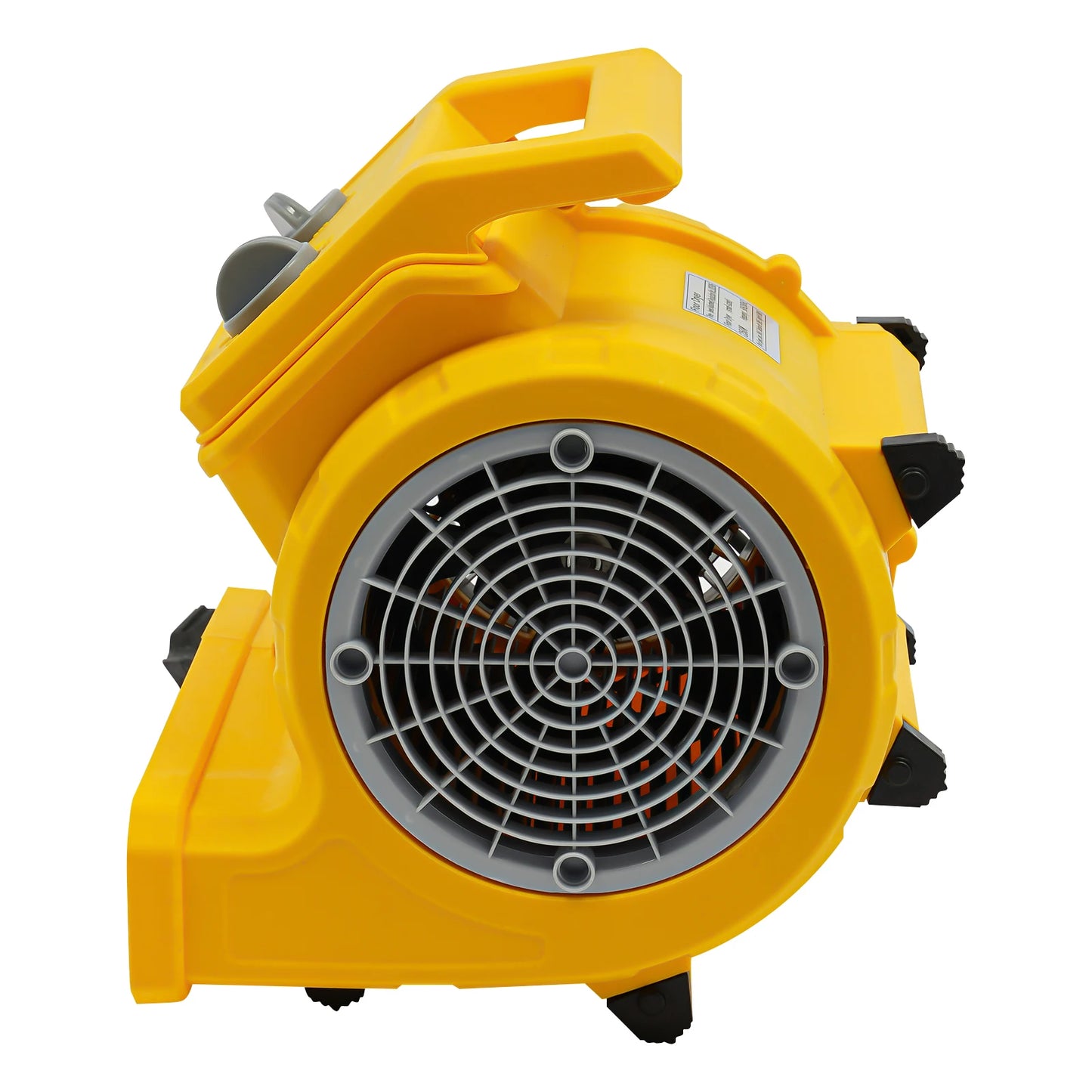 Portable Floor Blower Fan, Floor Drying Fan with 3-Speed Mode, Timing Function, for Drying Carpet Floor Furniture Window, Yellow