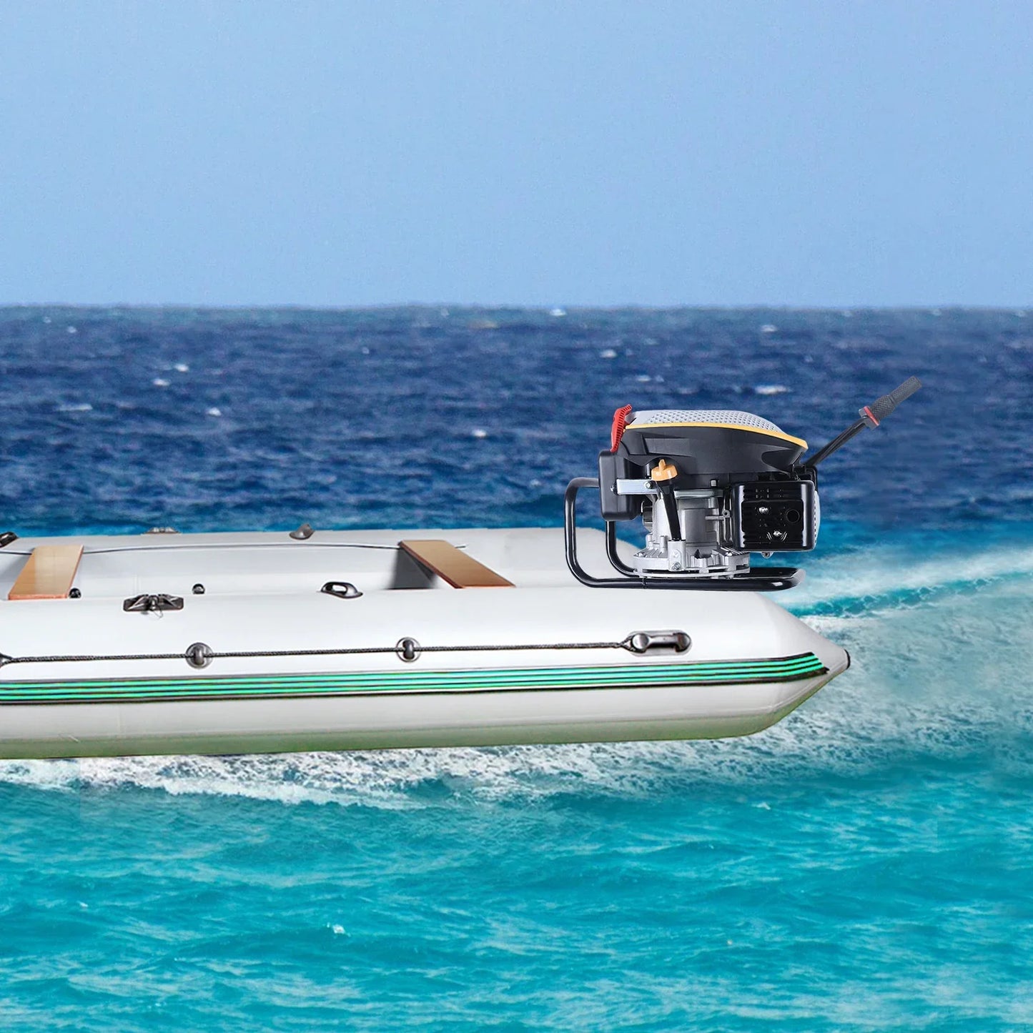 4-Stroke 9HP Outboard Motor 225CC Heavy-Duty Outboard Motor Fishing Boat Marine Engine for Fishing Aquaculture Outdoor Adventure