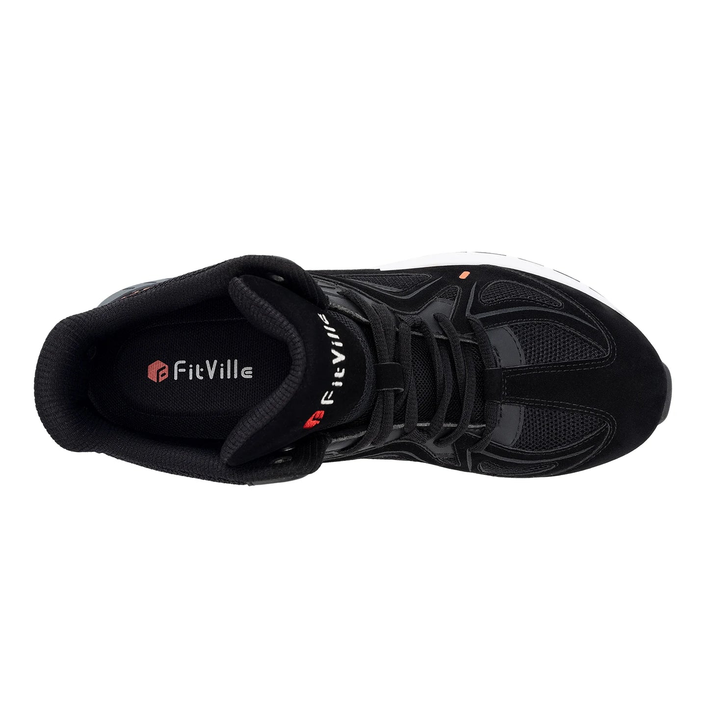 FitVille Men's High-Top Basketball Shoes Widened Lightweight Casual Sneakers Breathable For Male Swollen Feet Relieve Pain