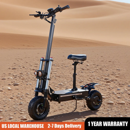 Portable Electric Scooter With 11'' Off Road Vacuum Tire,6000W 60V 38Ah High Power,Max Speed 80-85KMH,Dual Motor Drive E-scooter