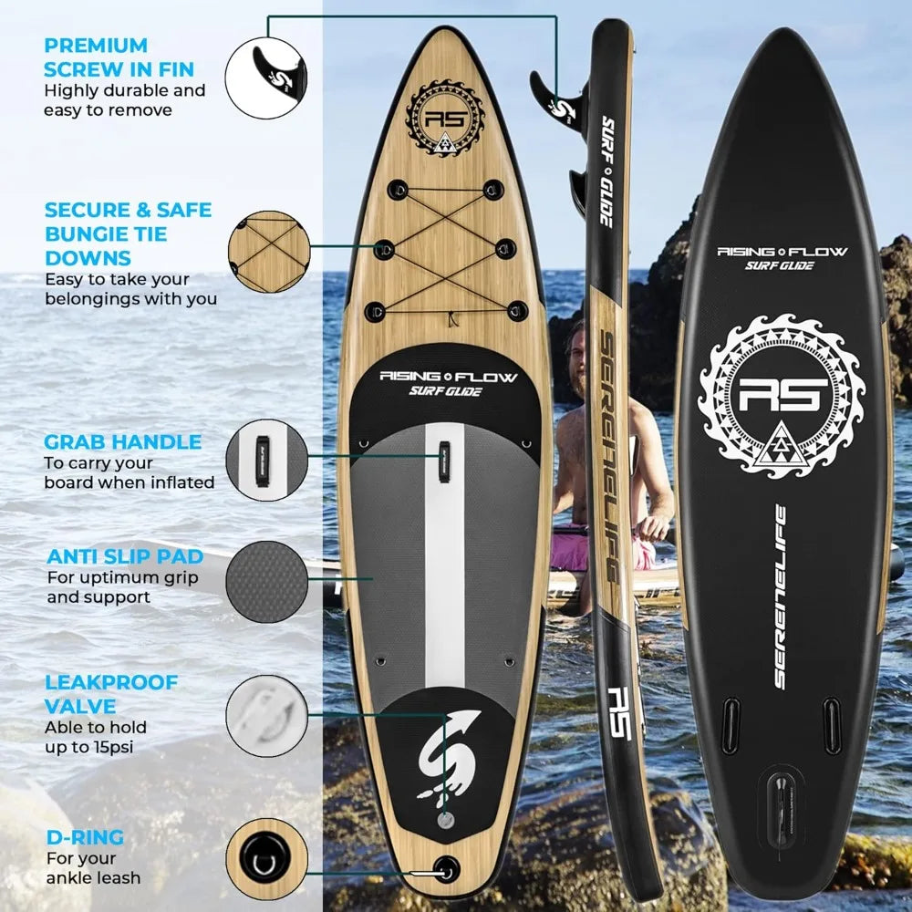 Inflatable Stand Up Paddle Board with Premium SUP Accessories – Wide Stable Design with Non-Slip EVA Deck Pad for Adults