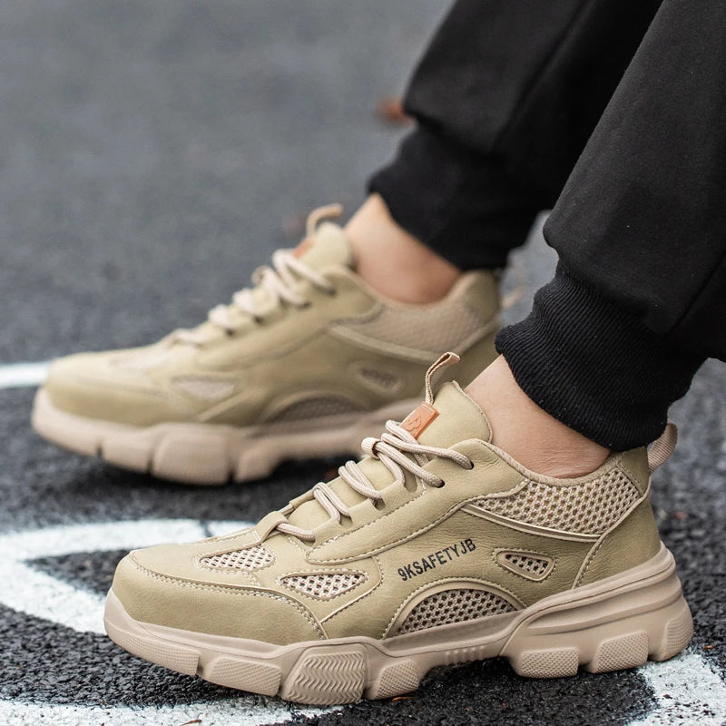 Low Top Breathable Safety Shoes Anti-Puncture Anti shock Work Shoes Slip Resistant Work Sneakers Protective Boots for Men