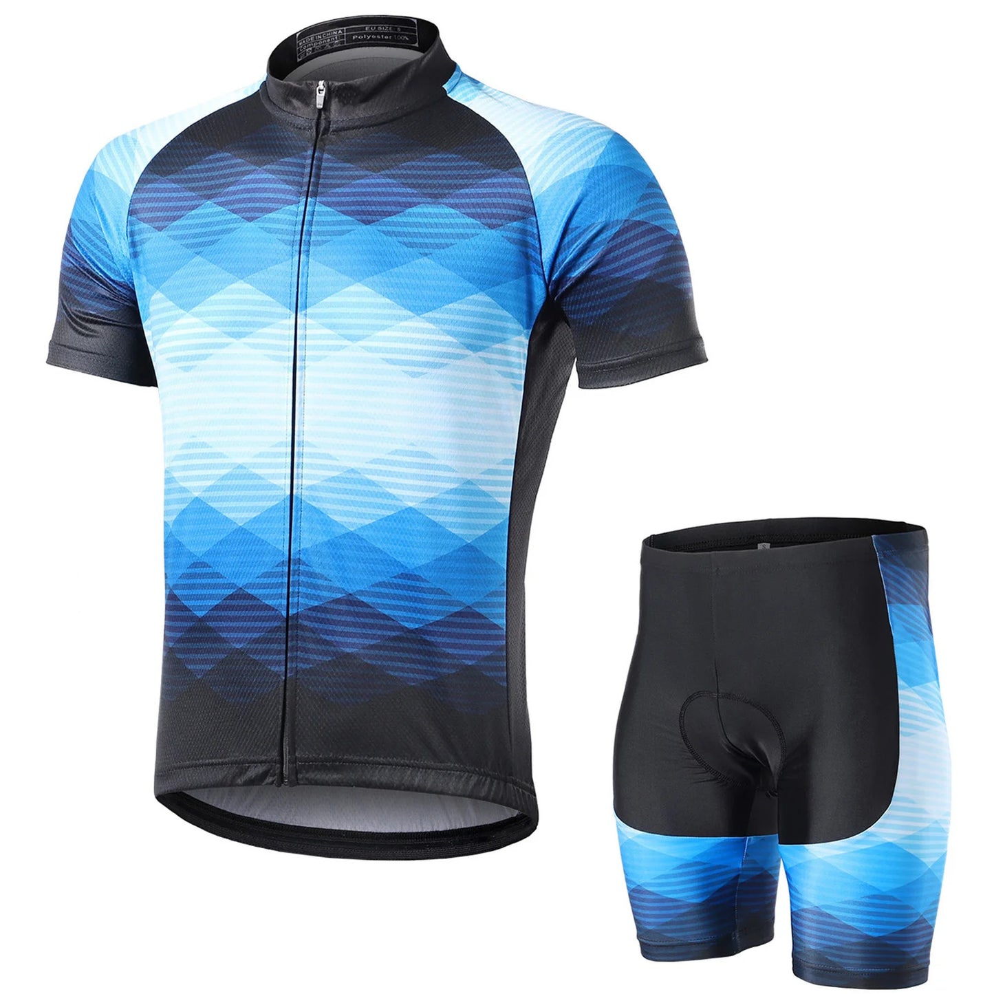 Lixada Men Cycle Jersey Breathable Short Sleeve Bike Shirt and Padded Shorts   Clothing Suit Cycle clothing set
