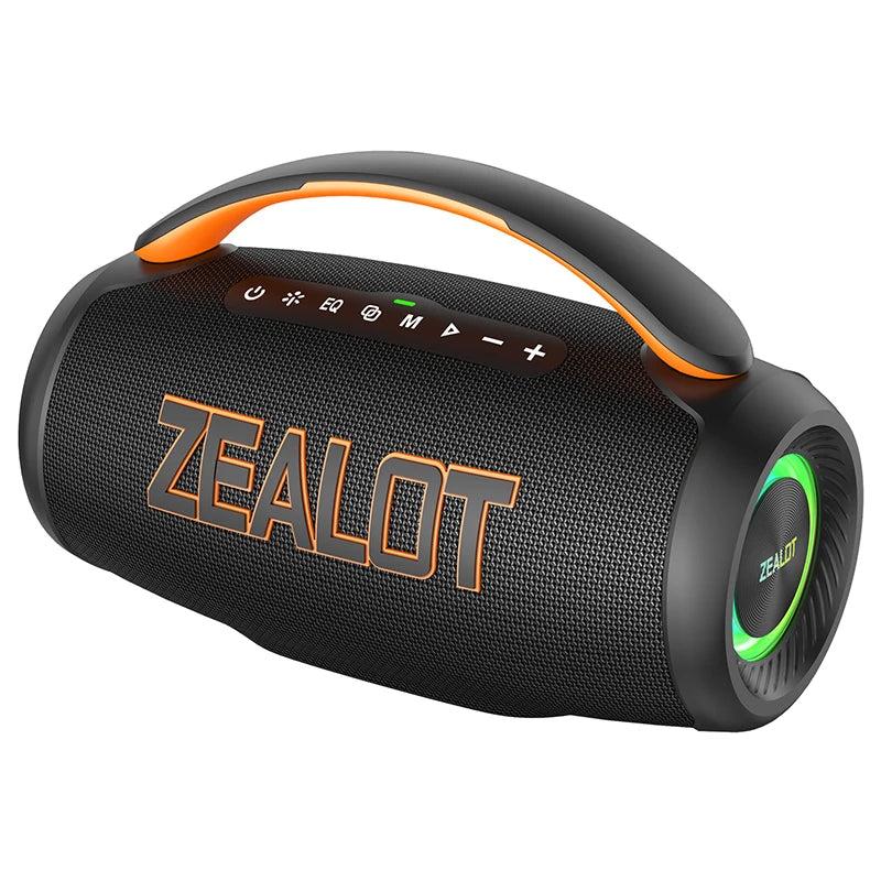 Zealot P12 Speaker 60W Portable Bluetooth Speaker with IPX6 Waterproof, Comfortable handle,Controllable lighting,TWS,AUX