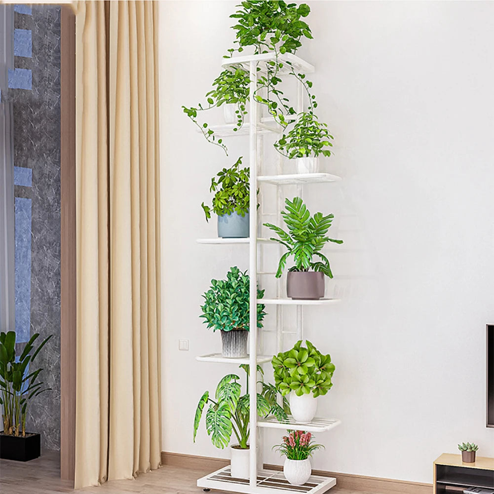8 Tier Metal Plant Stand Metal Rack, Multiple Flower Pot Holder Shelves Corner Rack, Planter Shelf Display Rack Storage