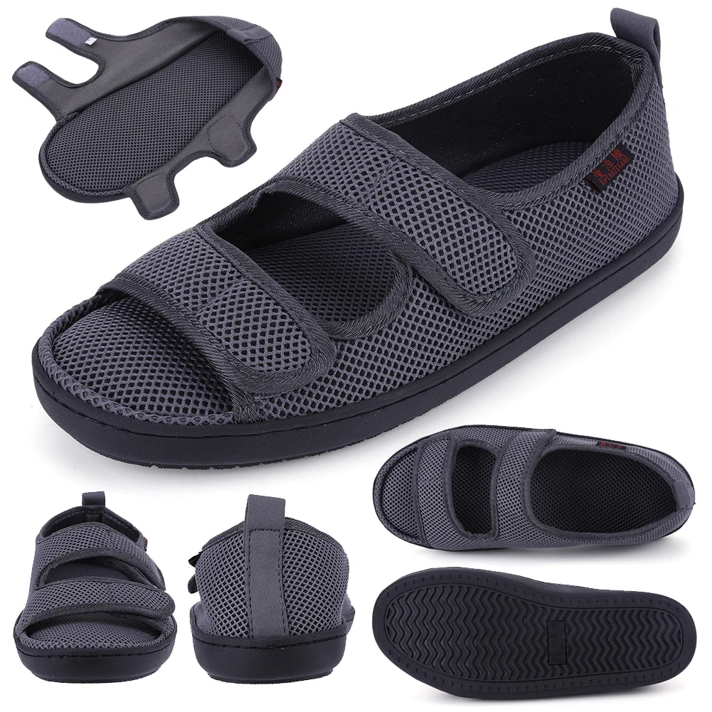 Diabetic Sandals Breathable Summer Walking Sandals Anti-Slip Soft Elderly Sandals for Elderly Swelling Sensitive Feet