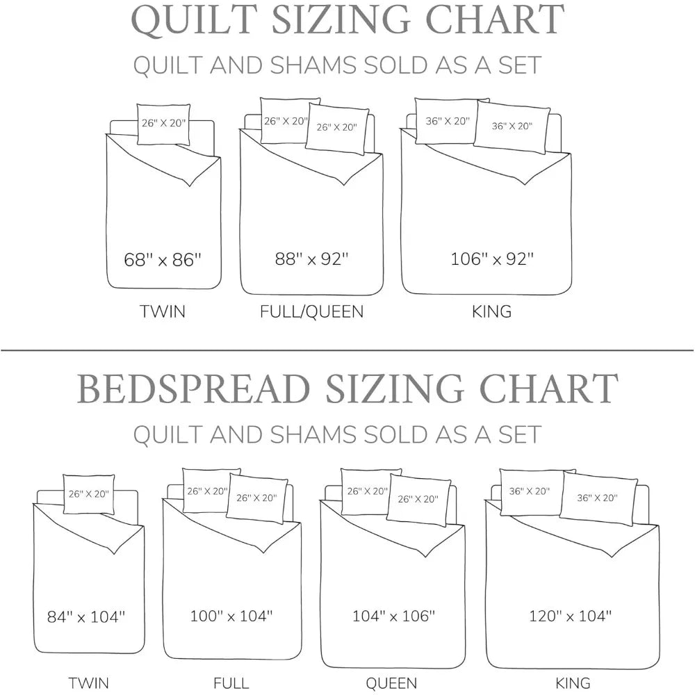 Cotton Cross Stitch Quilt Set - King Size (106x92 inches) with 2 Pillow Shams (36x20 inches) - Cream