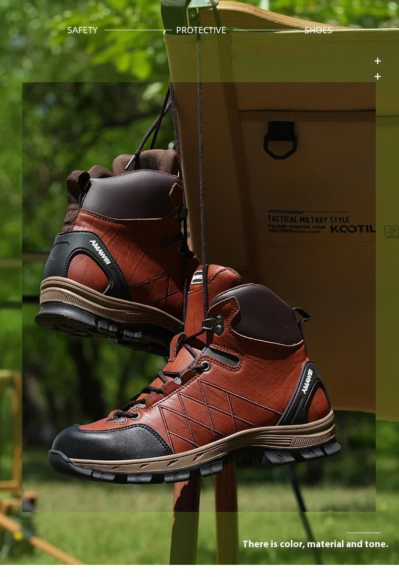 Safety Shoes Men Work Sneakers Indestructible Shoes Puncture-Proof Protective Shoes Work Boots Steel Toe Construction Work Shoe