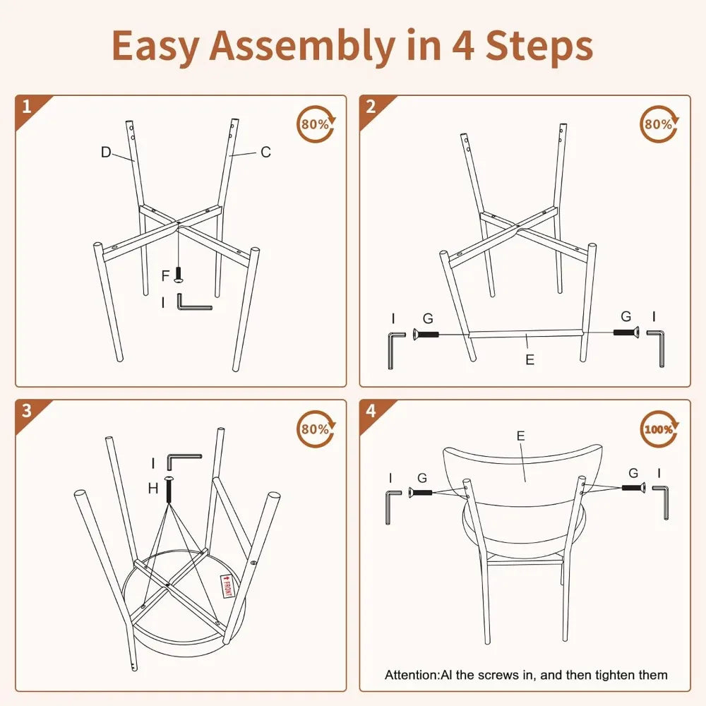 24'' Bar Stools Set of 2, Modern Boucle Counter Height Bar Stools with Curved Back and Black Metal Frame,