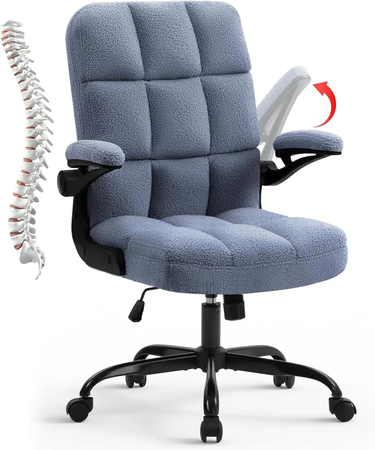 Home Office Chair Ergonomic Desk Executive Chair Computer Task Chair, Rolling Swivel Chair with Arms,