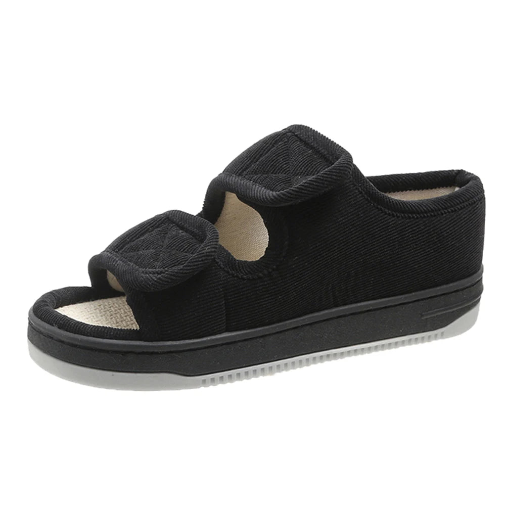 Diabetic Shoes Open Toe Diabetic Slippers Adjustable Elderly Sandals Breathable Orthopedic Footwear for Women and Men