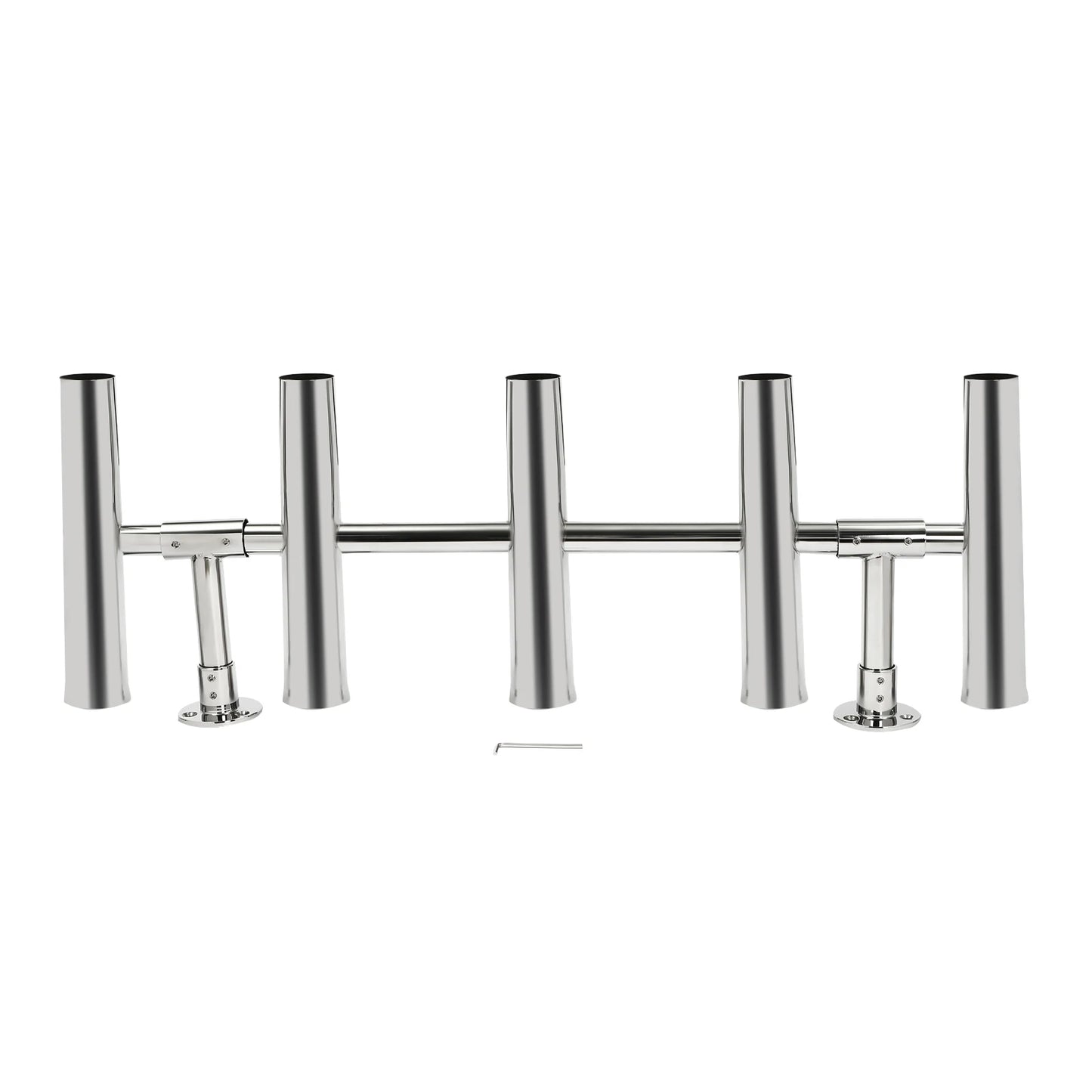 5-Tube Fishing Rod Holder Deck Mount Adjustable Fishing Rod Holder Bracket Stainless Steel Boat Fishing Rod Pod