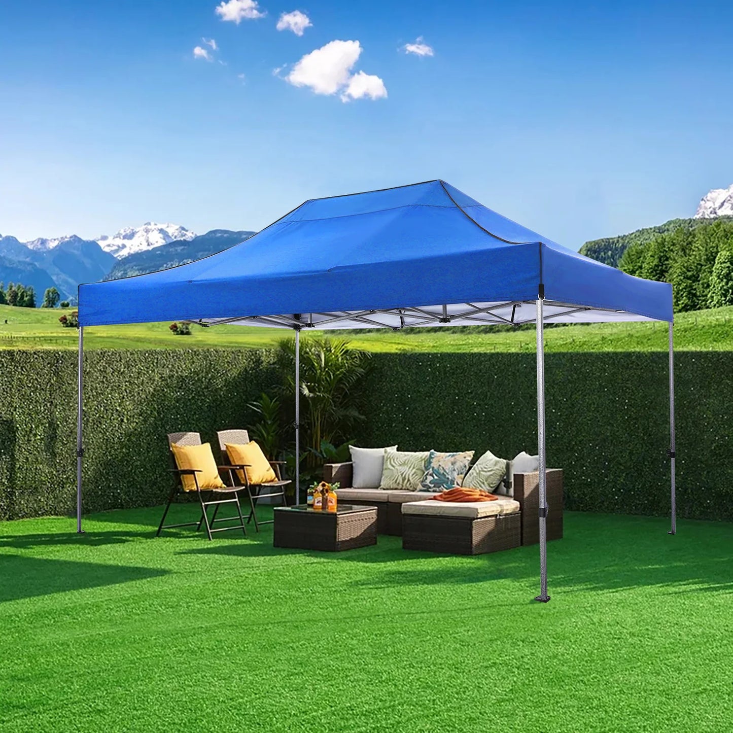 10x15 Heavy Duty Pop up Canopy Tent with 4 sidewalls Commercial Outdoor Canopy Wedding Party Tents for Wedding All Season Gazebo