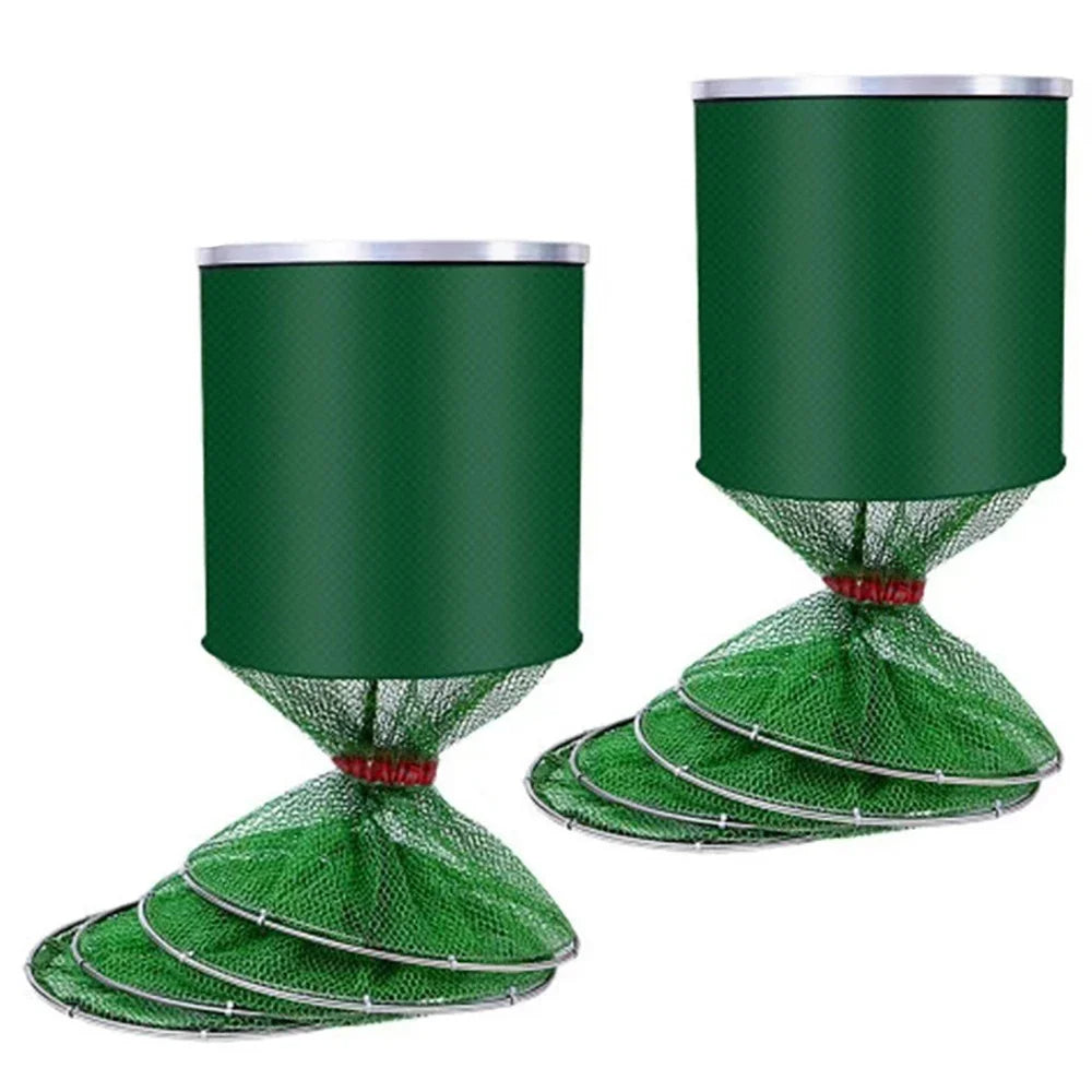 Folding Fishing Net 1.7m 2m 2.5m 3m Shrimp Fish Trap Carp Large Creel Feeder Crab Catchers Surfcasting Accessories Cast Network