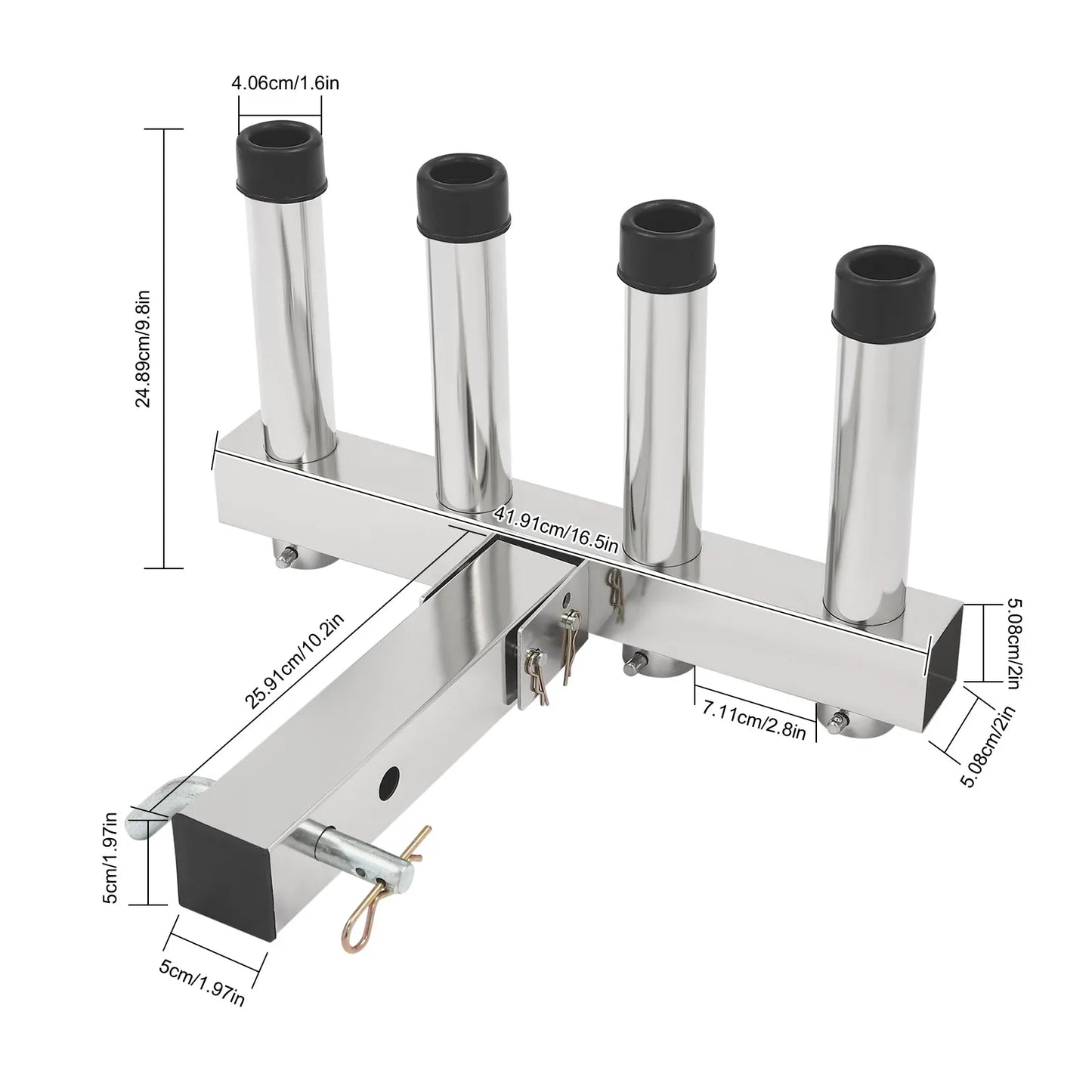 Stainless Steel Fishing Rod Holder For Cars Rear 4 Link Tube Fishing Rod Holder