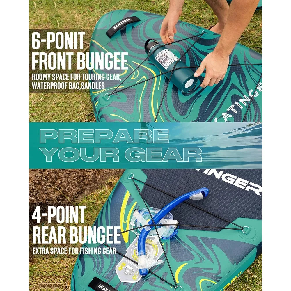 Brand new Super Wide Inflatable Paddle Board, Ultra Stable Stand Up Paddleboards for 450lb/3 People/Family/Big