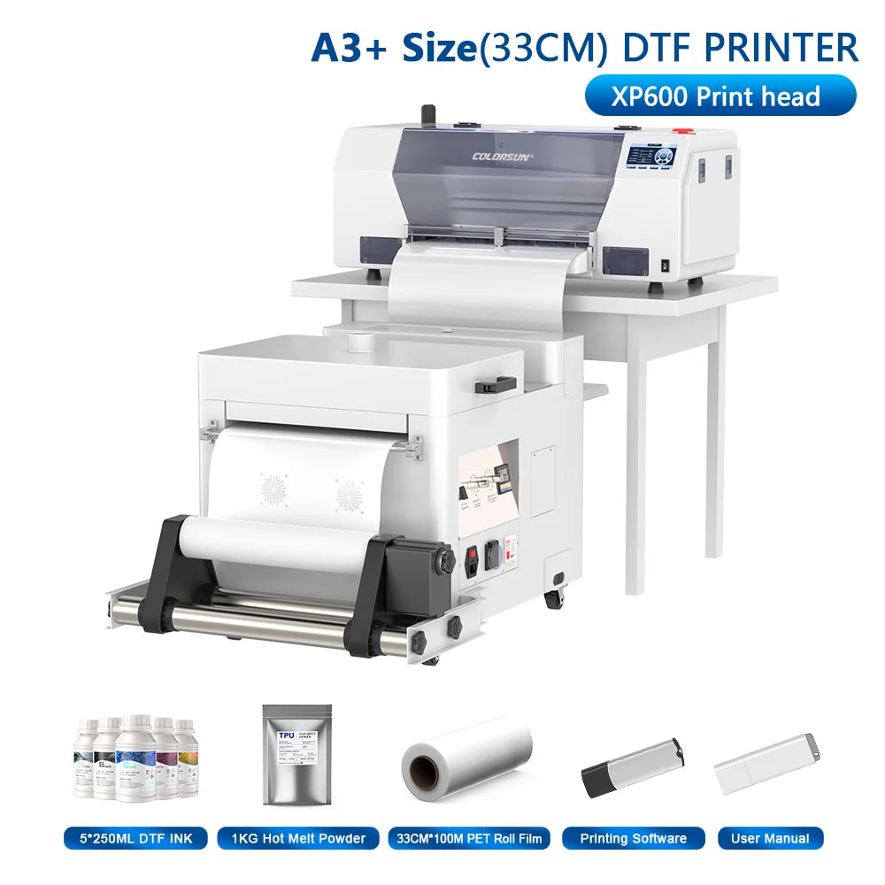 Colorsun A3 DTF Printers For Epson XP600 Impressora A3 DTF Printing Machine Drect to Film A3 DTF Printers For T-Shirt Hoodies
