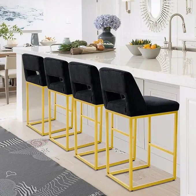 Counter Height Bar Stools for Kitchen Counter Modern Bar Chairs with Backs  for Kitchen Island with Upholstered Faux Leather