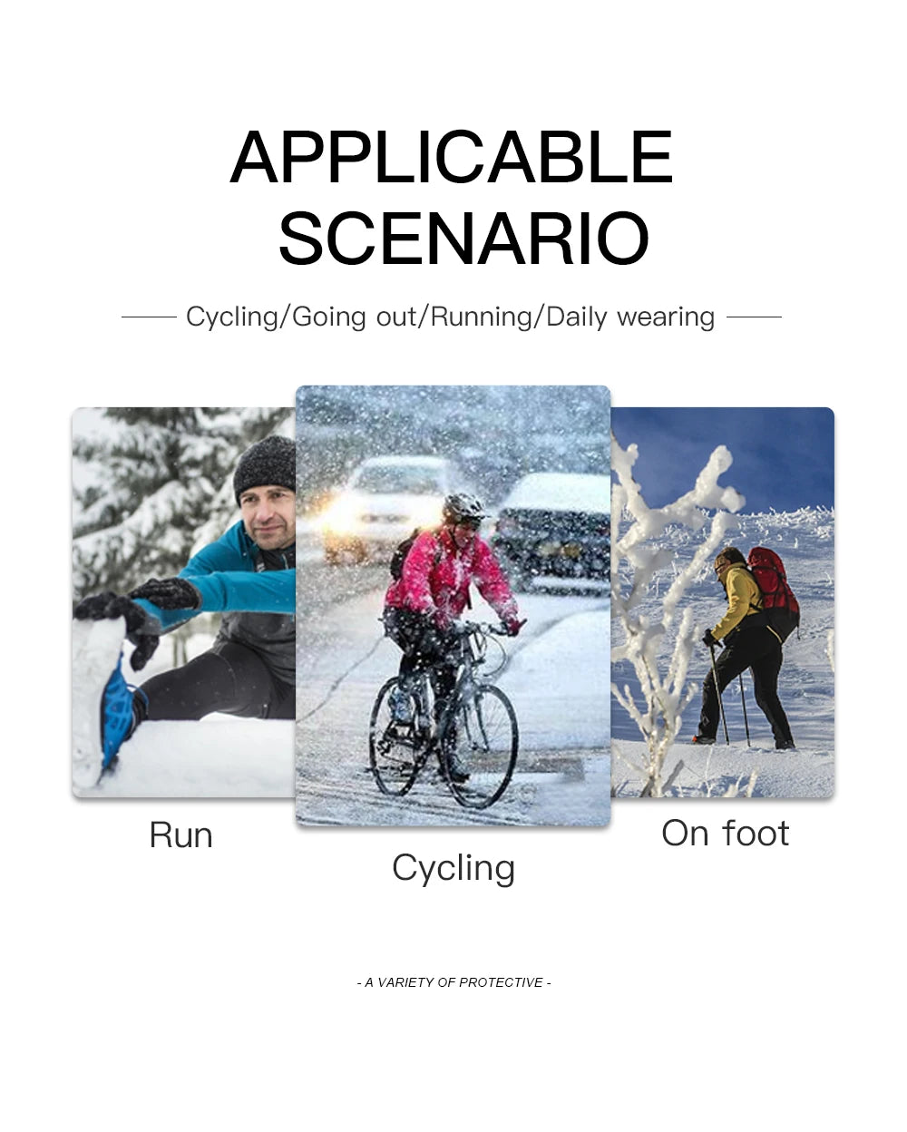 Full Fingers Men Winter Waterproof Cycling Gloves Outdoor Sports Running Motorcycle Ski Touch Screen Fleece Gloves Non-slip Warm