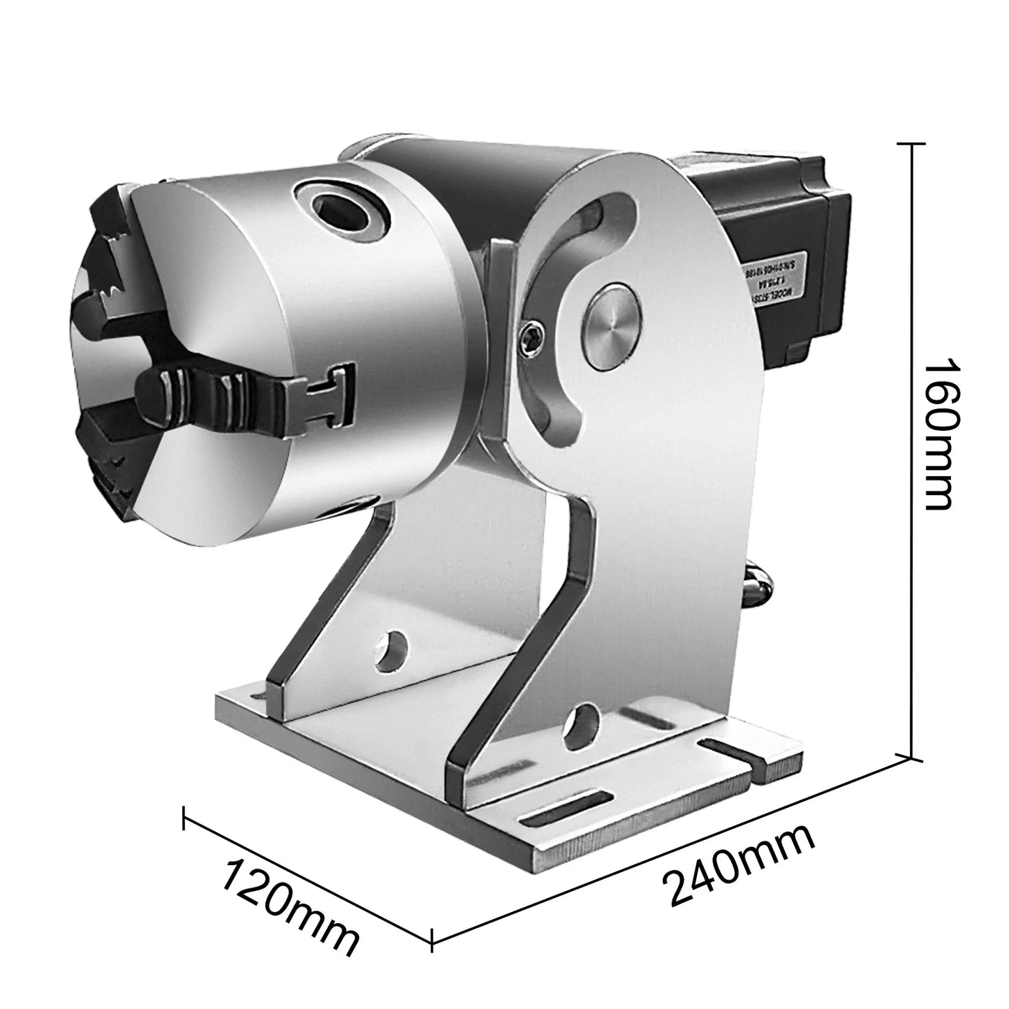 SIHAO 3 Claws Rotary Axis for Fiber Laser Marking Machine – 80mm Max Rotation Diameter Engraving Rotary Device for Nameplates
