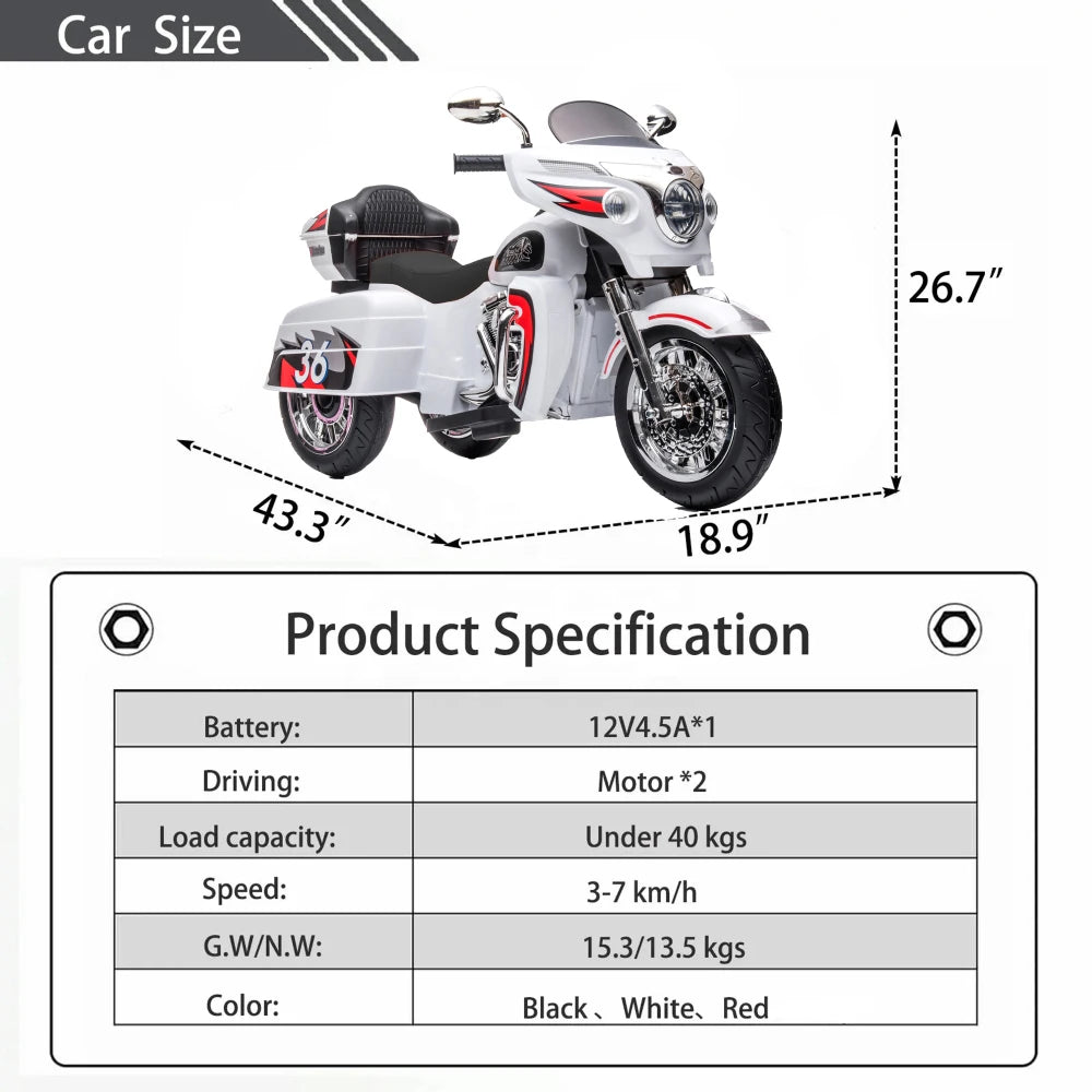 kids ride on motorcycle Electric 12V two seat motorcycle for kids, Motorbike for Kids with Key start