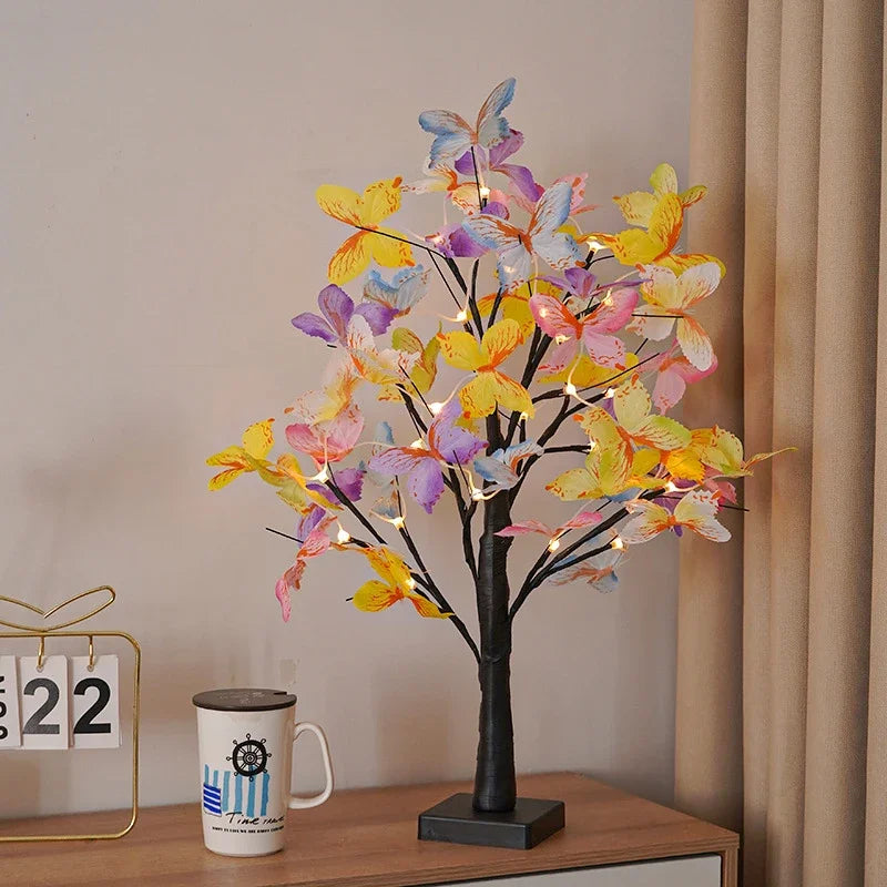 Tabletop Bonsai Tree Lights, Butterfly Tree Lamp, DIY Decorative LED Night Light,for Gift Party Holiday Camping Summer Home Deco