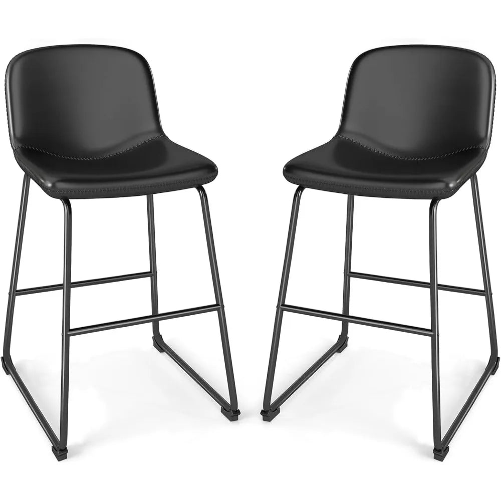 Dining Chairs Set of 2, Armless Counter Height Stools with Back Hold up to 500 lbs for Home, Kitchen, Dining Room, Bar,