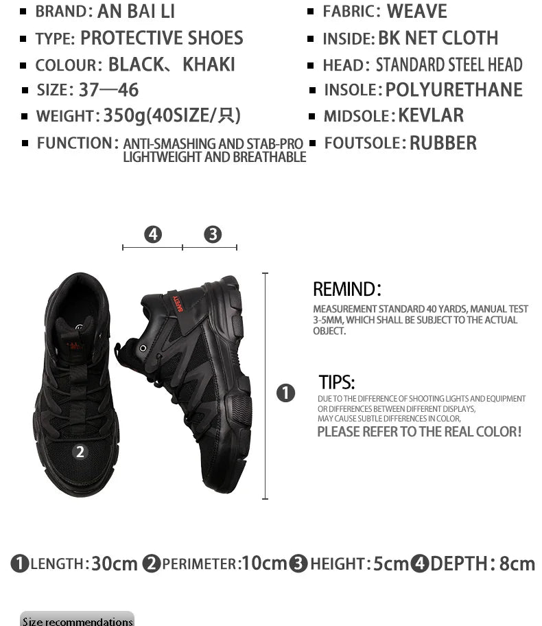 Composite Toe Work Boots Mens Puncture-Proof Midsole Non-Slip Breathable & Comfort Fit for Warehouse Use Anti-smash Work Boots