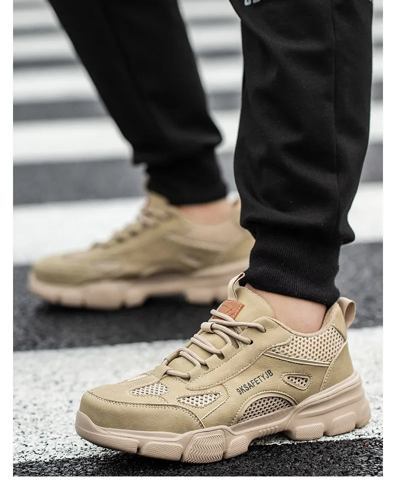 Low Top Breathable Safety Shoes Anti-Puncture Anti shock Work Shoes Slip Resistant Work Sneakers Protective Boots for Men