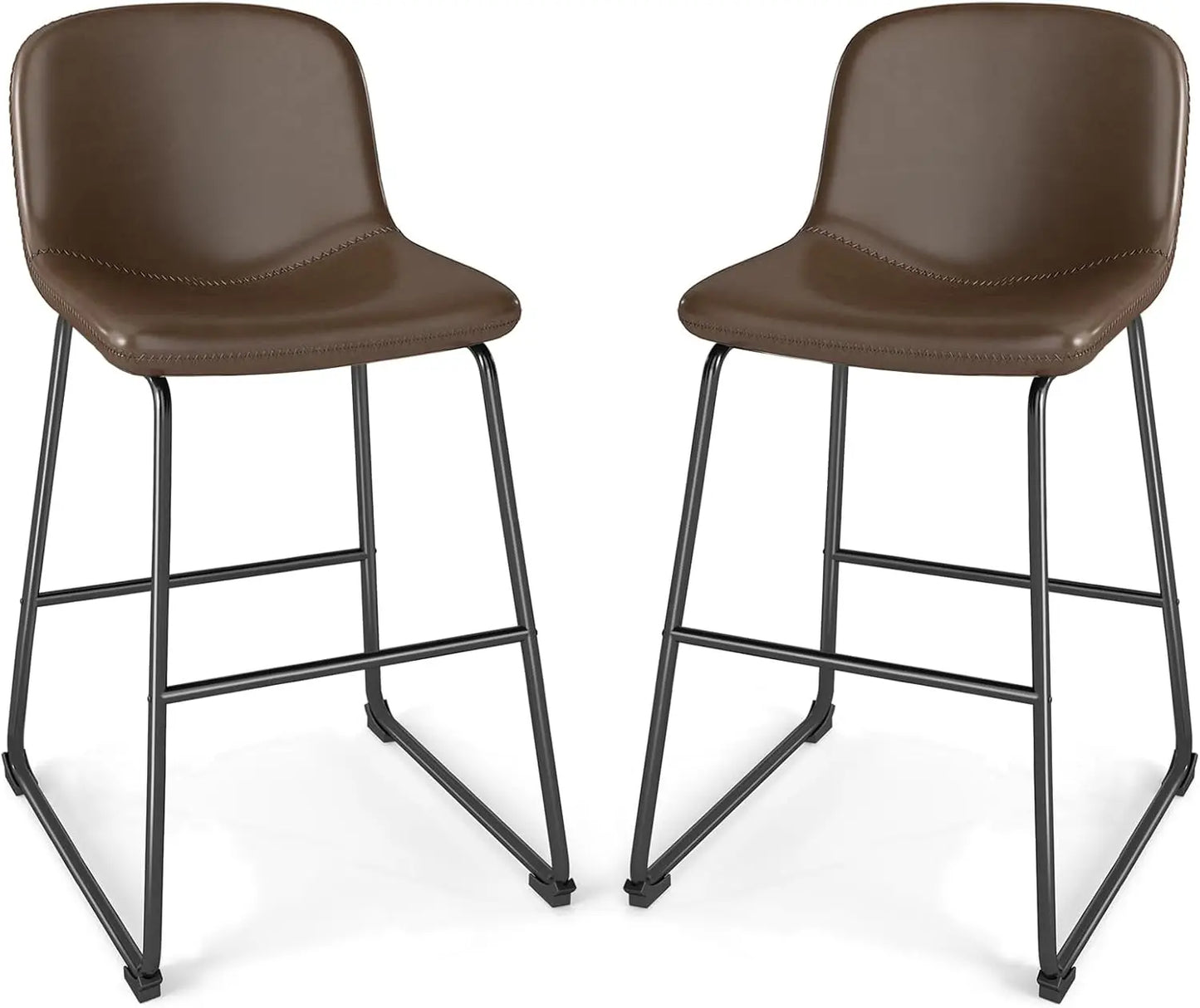 Dining Chairs Set of 2, Armless Counter Height Stools with Back Hold up to 500 lbs for Home, Kitchen, Dining Room, Bar,
