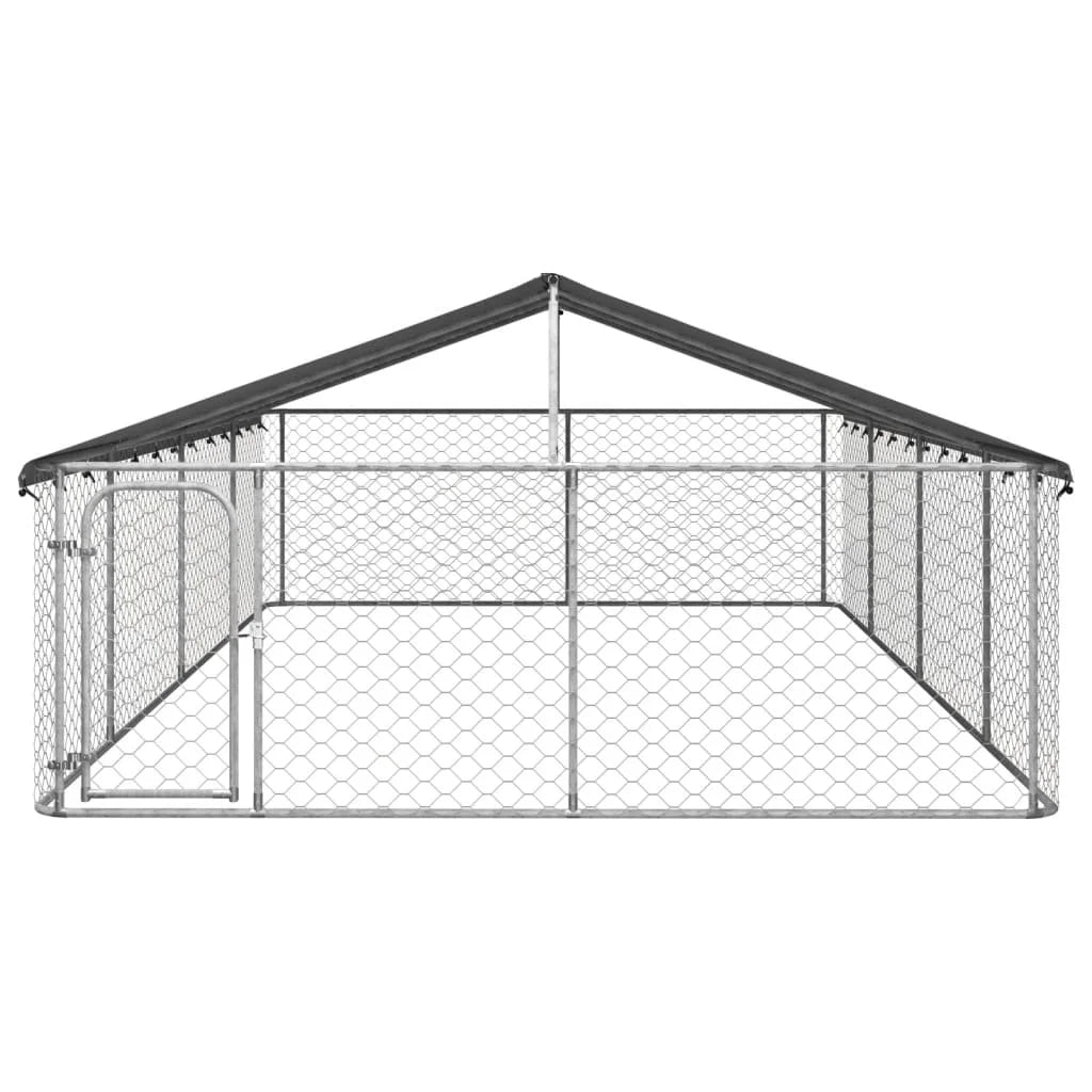 Outdoor Kennel with Roof 600x300x150 cm /100x100x150 cm/200x100x150 cm Kennels and Fences for Dogs Galvanized Steel Large Kennel