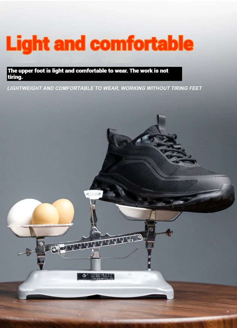 Men's Safety Shoes Anti-Impact Anti-Piercing Lightweight Work Boots Lightweight Breathable Sporty Design for Outdoor Work Shoes