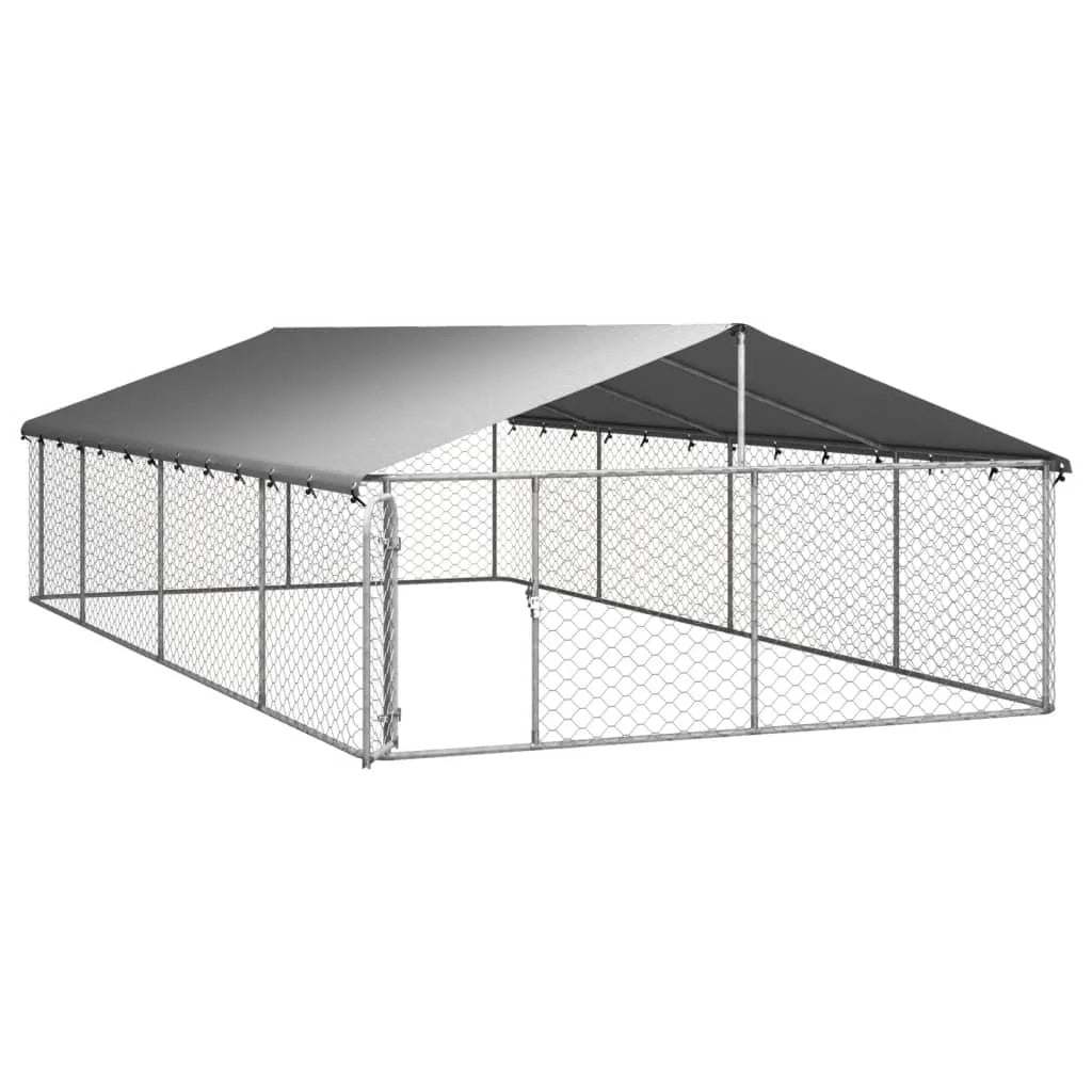 Outdoor Kennel with Roof 600x300x150 cm /100x100x150 cm/200x100x150 cm Kennels and Fences for Dogs Galvanized Steel Large Kennel