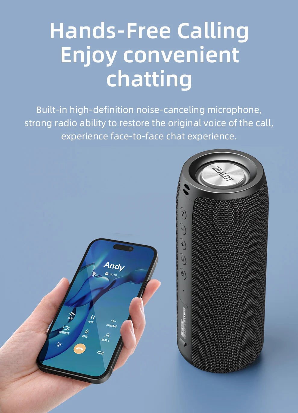 Zealot-Protable Bluetooth Speaker Enhanced Bass Portable Speaker with 12H Playtime,  IPX5 Waterproof for Camping