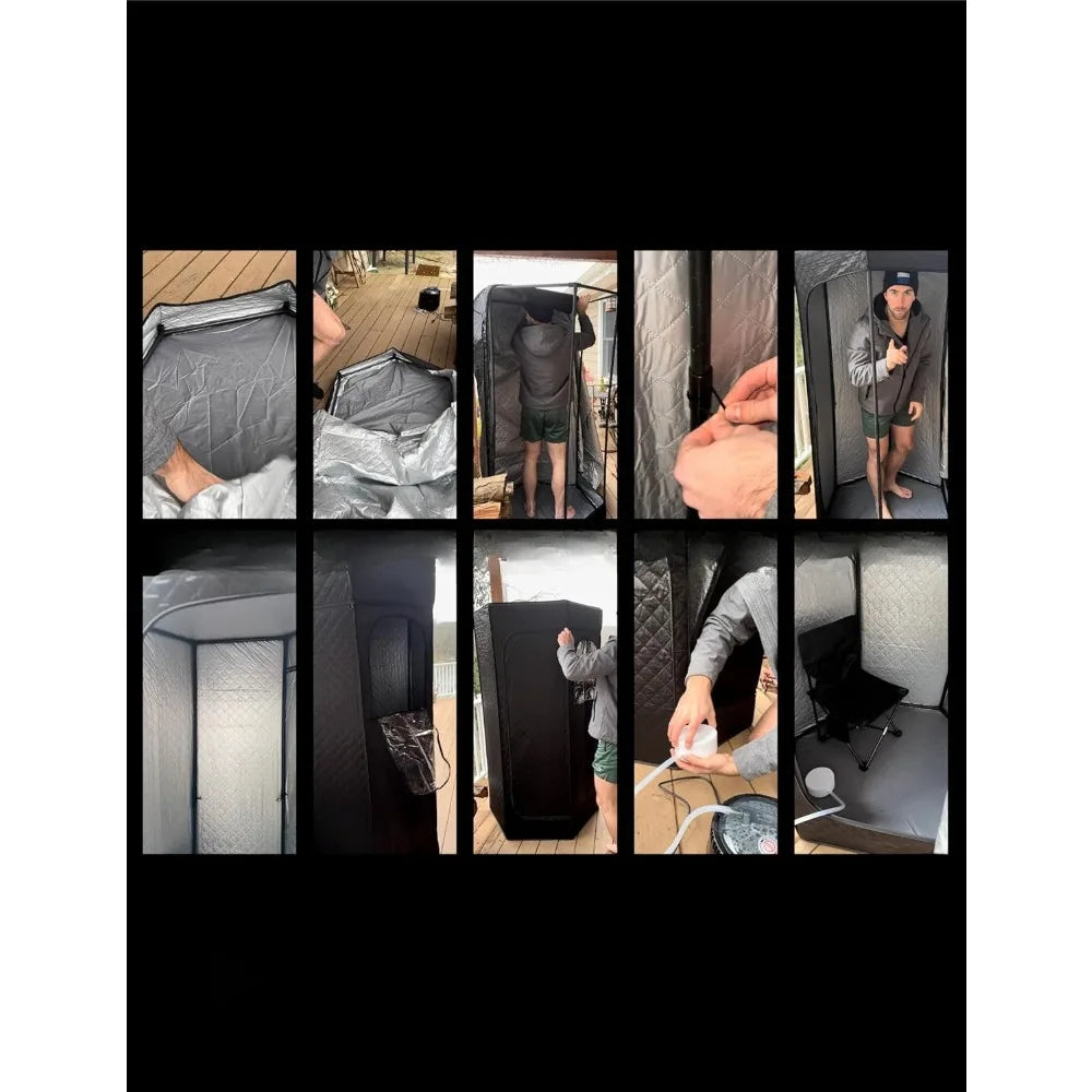 HUT XL Portable Home Sauna for Wellness & Relaxation | Steam-Heated Hexagon Model | 99-Min Rapid Steam Room Generator, NEW