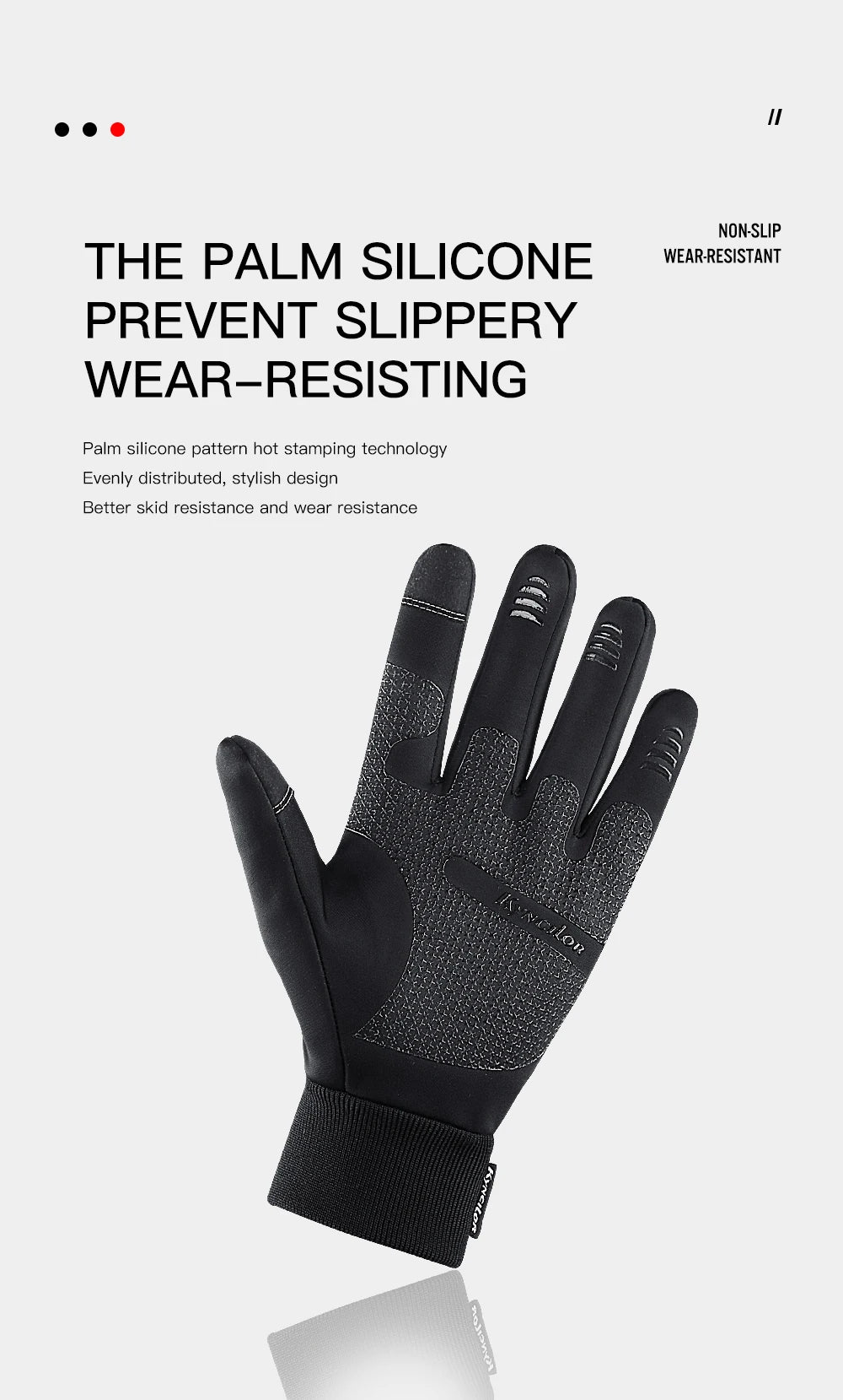 Full Fingers Men Winter Waterproof Cycling Gloves Outdoor Sports Running Motorcycle Ski Touch Screen Fleece Gloves Non-slip Warm