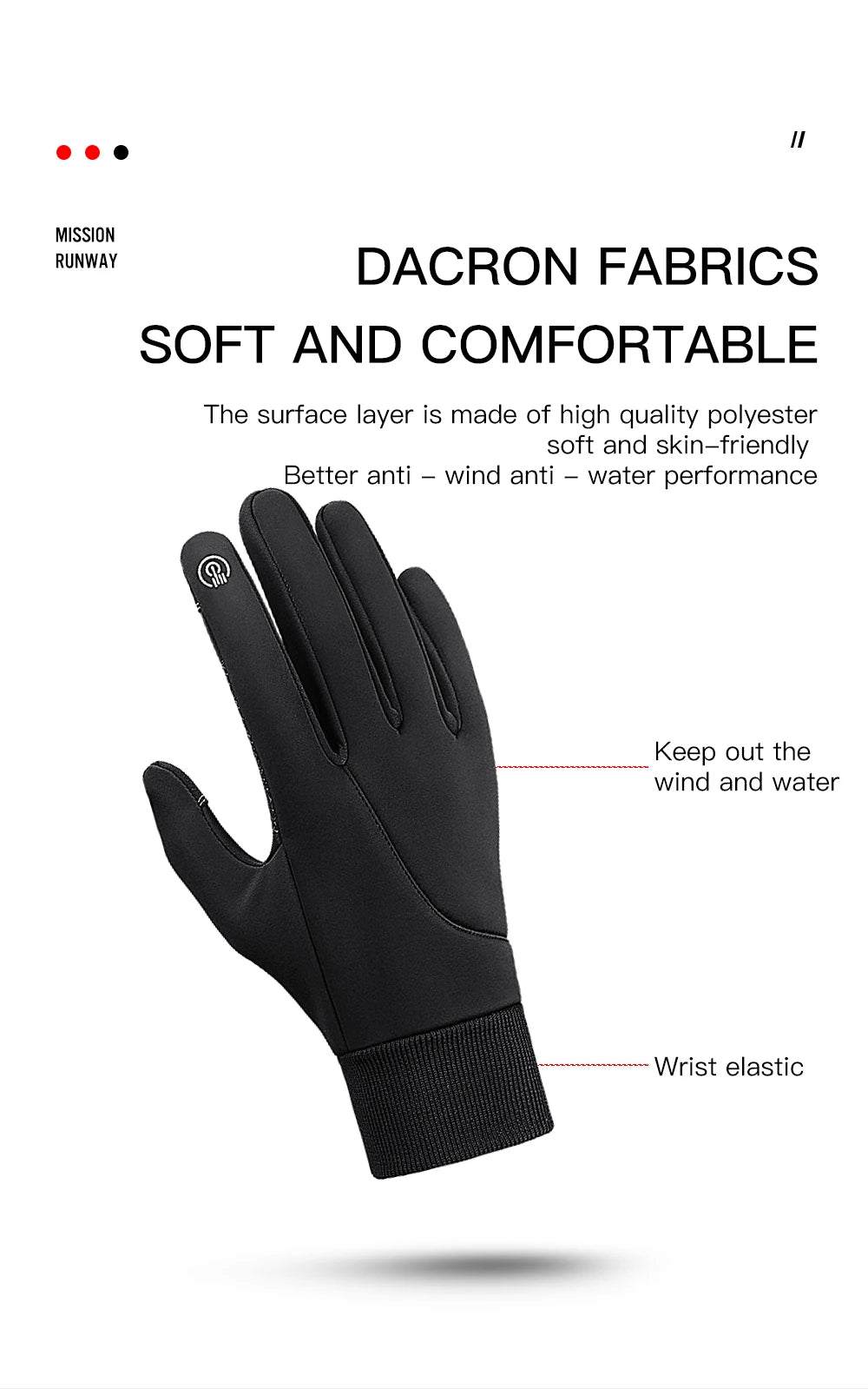 Full Fingers Men Winter Waterproof Cycling Gloves Outdoor Sports Running Motorcycle Ski Touch Screen Fleece Gloves Non-slip Warm