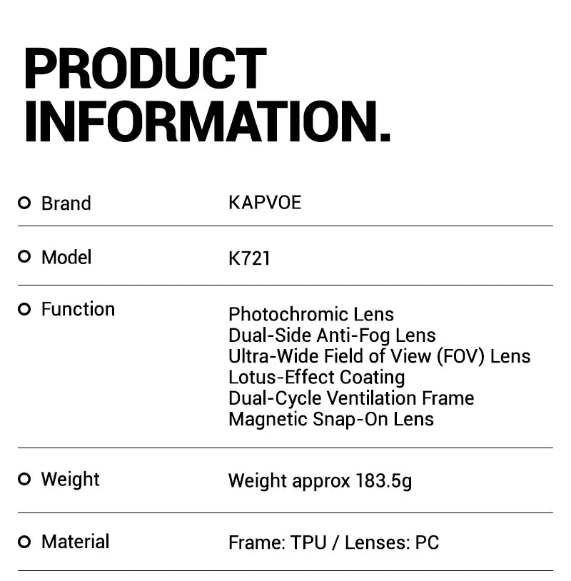 KAPVOE New Outdoor Photochromic Ski Goggles Winter Snow Sports for Unisex Snow Glasses UV400 Anti-fog Magnetic Snowboard Glasses