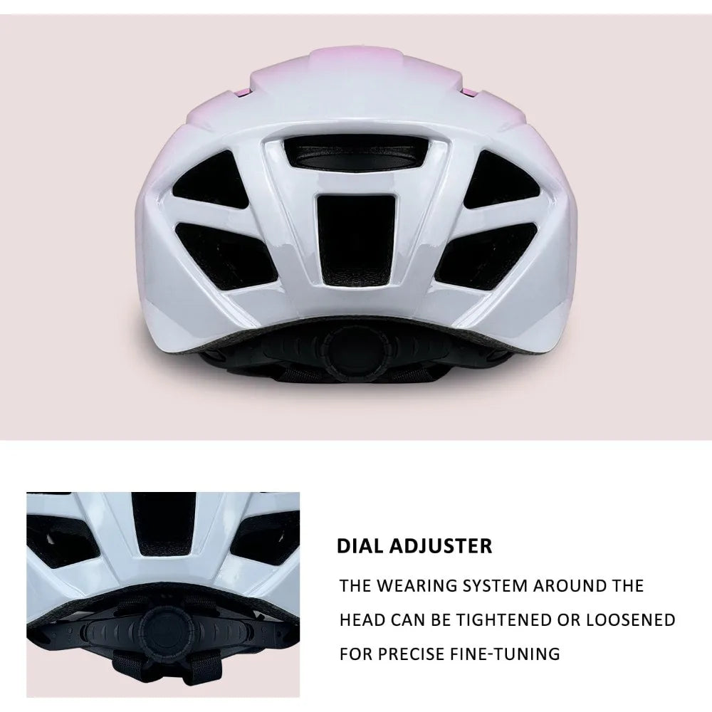 Adult Bike Helmet for Men Women Ages 14 and Up, Streamlined Design with Snap On/Off Visor Moisture-Washable Lining, Bicycle Cycl