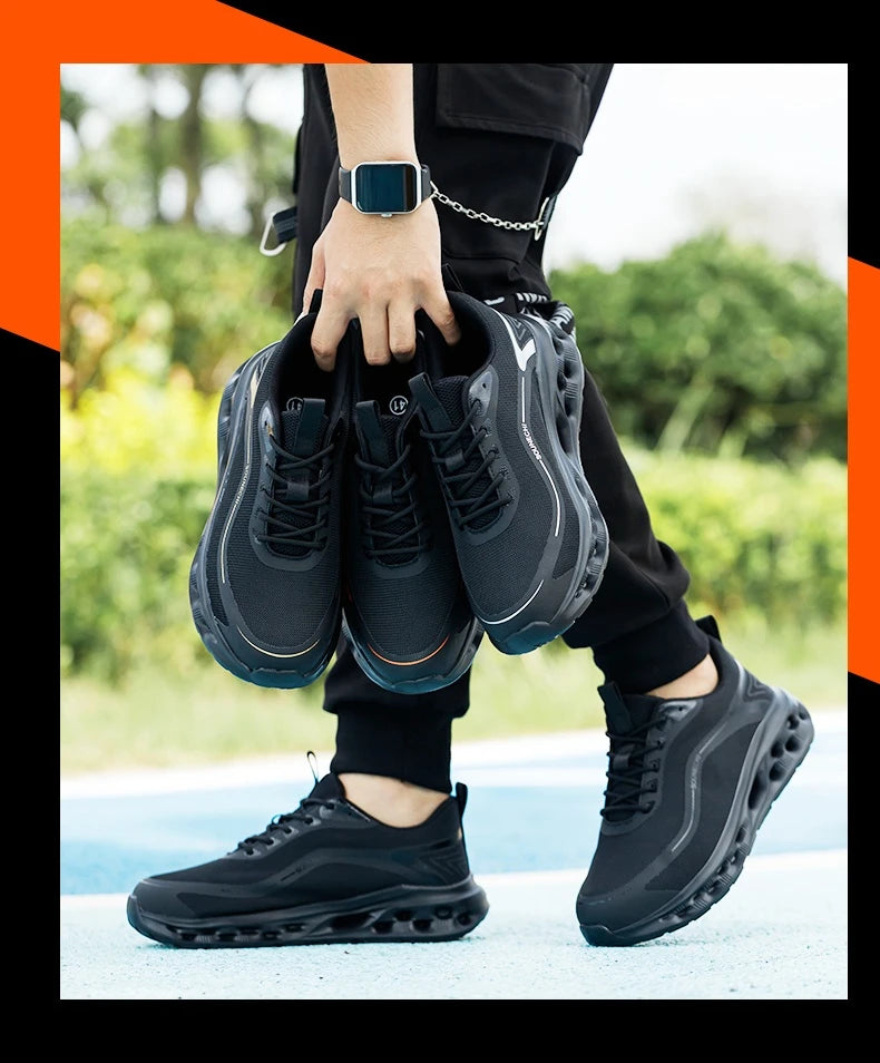 Men's Safety Shoes Anti-Impact Anti-Piercing Lightweight Work Boots Lightweight Breathable Sporty Design for Outdoor Work Shoes