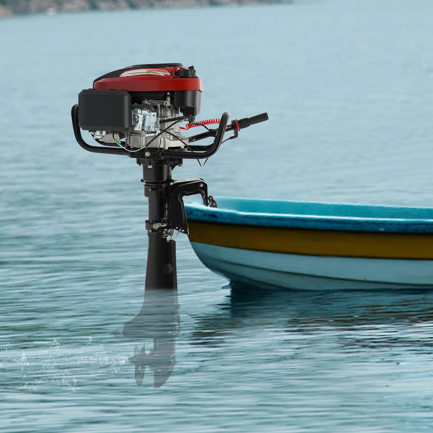 4-Stroke 7HP 196CC Outboard Motor Air Cooling Engine CDI System with Long Shaft