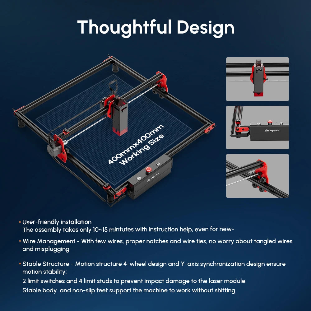 AlgoLaser DIY KIT 2W 5W10W 20W Laser Marking Machine for Furniture Craftsmanship Wood Plywood Plastic Leather Stainless Steel