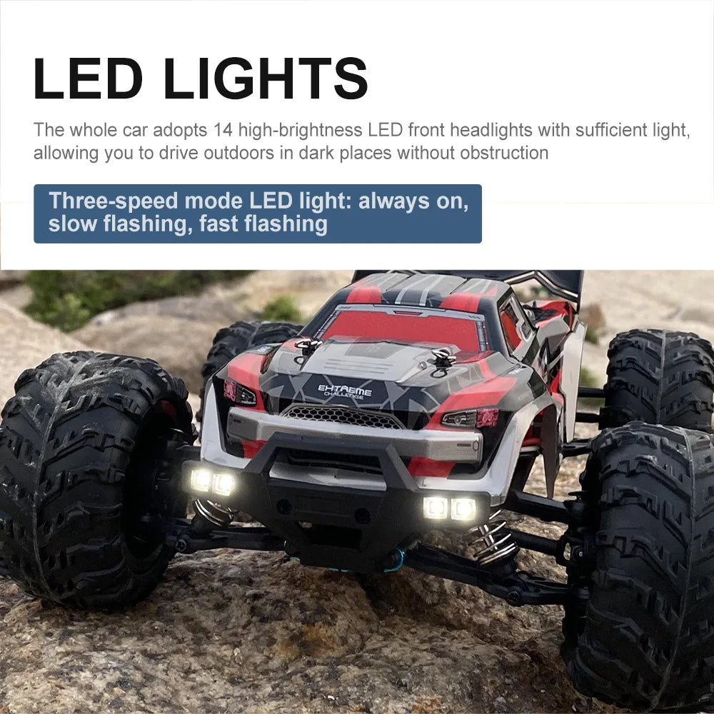 16102 1:16 Rc Car With Led Light 4WD 50km/h Off-road Vehicle High Speed Drift Car For Kid Vs Wltoys Boys Kids Birthday Gifts