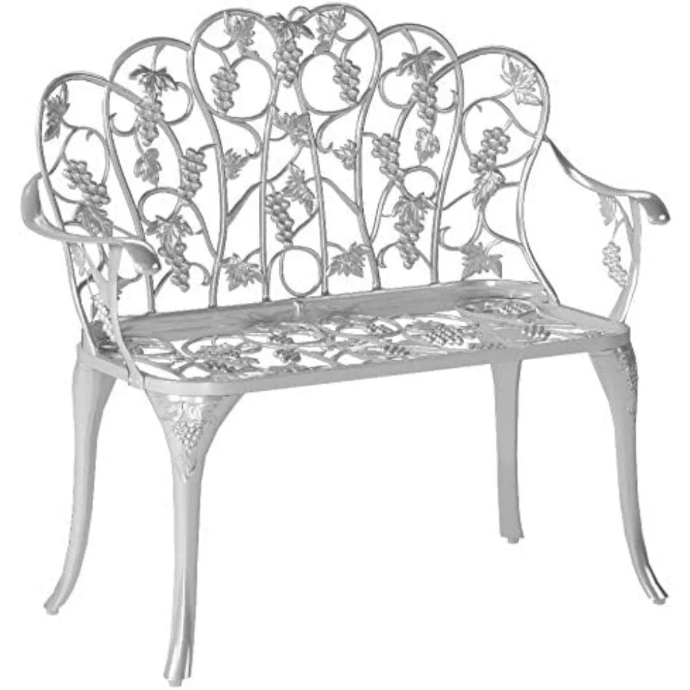 Plow & Hearth Weatherproof Grapevine Outdoor Bench  Holds Up to 300 lbs  Garden Patio Porch Park Deck  Metal