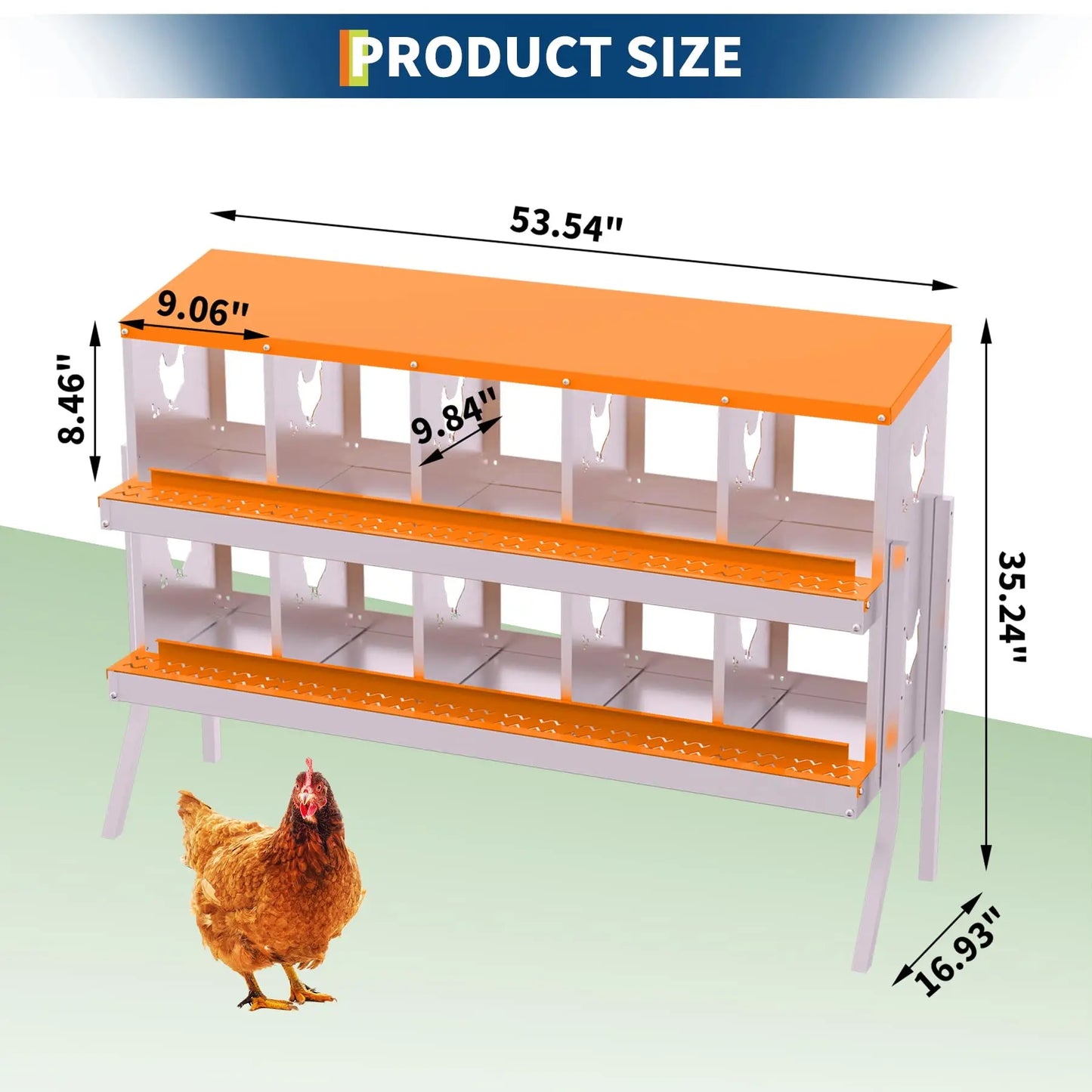 Chicken Nest Box, Chicken Nesting Boxes for Laying Eggs with Ventilation Holes & Anti-Peck Design, Space-Saving Design, Nesting