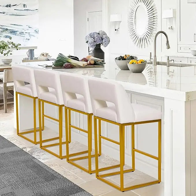 Counter Height Bar Stools for Kitchen Counter Modern Bar Chairs with Backs  for Kitchen Island with Upholstered Faux Leather