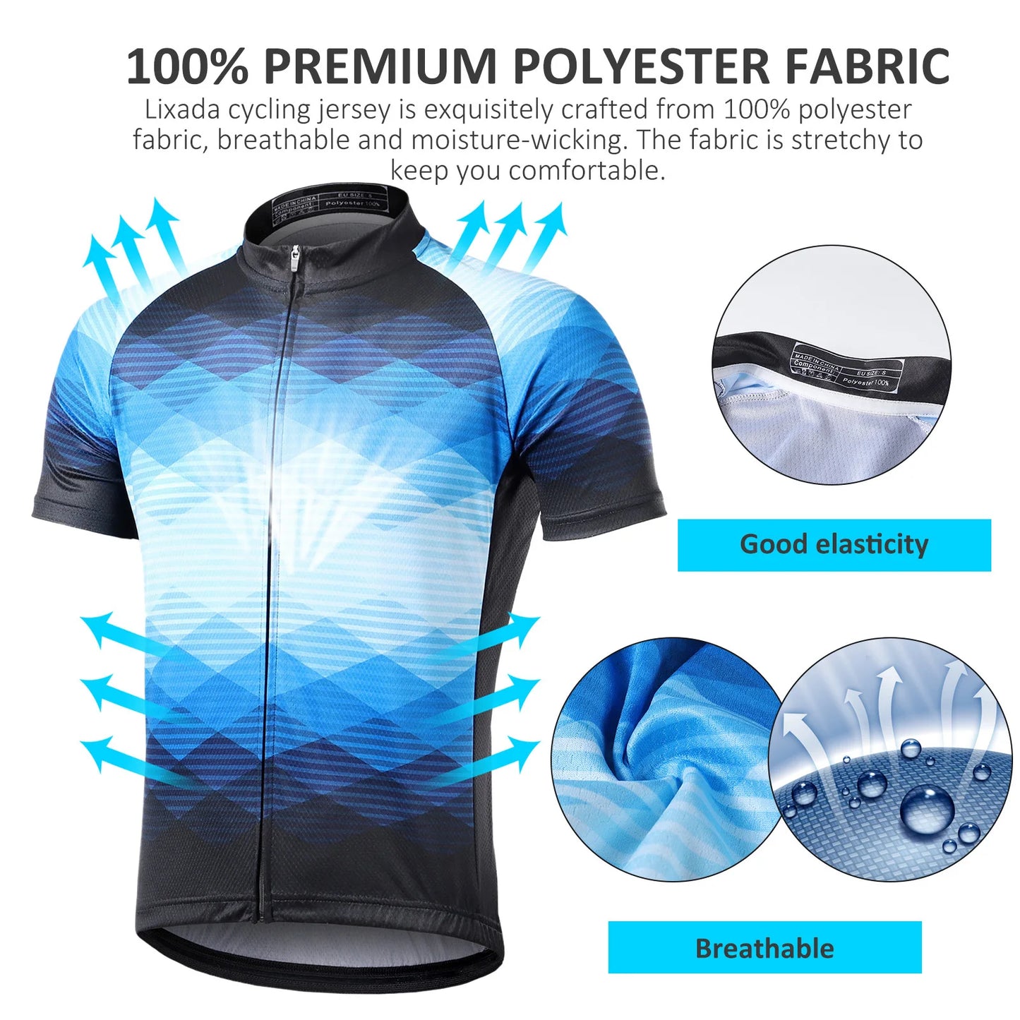 Lixada Men Cycle Jersey Breathable Short Sleeve Bike Shirt and Padded Shorts   Clothing Suit Cycle clothing set