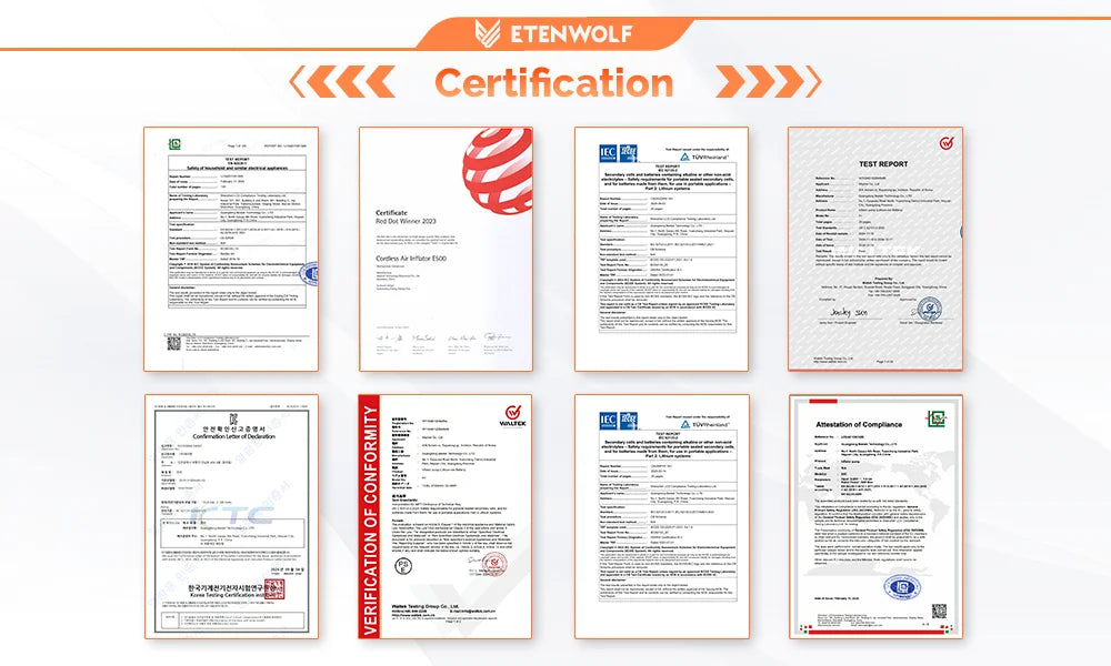 ETENWOLF ZEPHYR S5 Portable Tire Inflator Heavy-Duty Car compressor 160PSI &15600mAh for Pickups Car Tires Motorcycles Bicycles